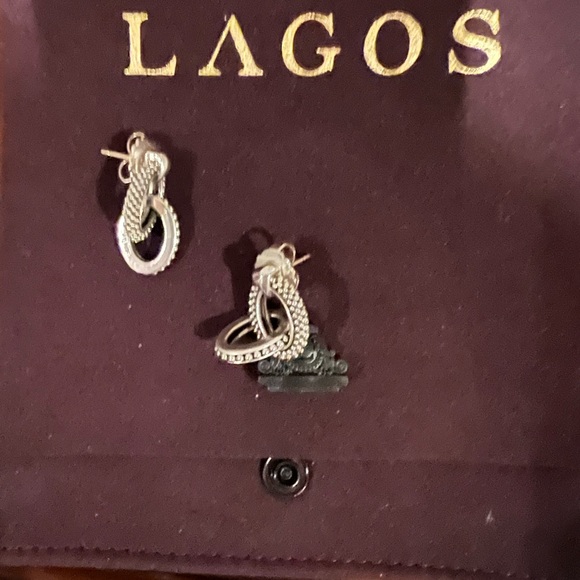 Sterling silver LAGOS double circle earrings - Picture 3 of 3